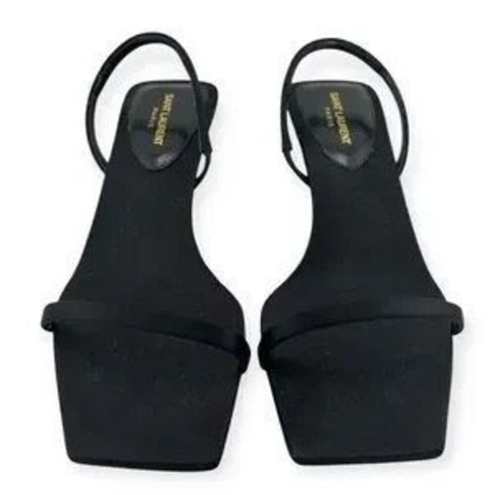 Yves Saint Laurent Women's Jaspe Sandals in Satin Crepe - Picture 9 of 12